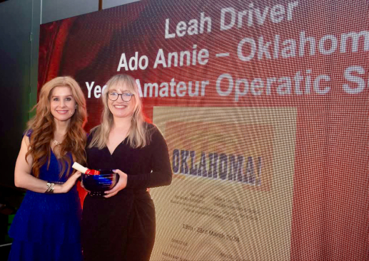 Leah Driver receiving her award for 'Best Supporting Actress'